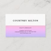 白ミニマルエレガントピ淡い色のンク・コンサルタント 名刺 (正面)