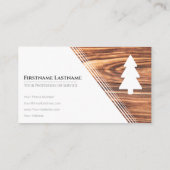 白ミニマルエレガント木の木目 名刺 (裏面)