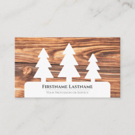 白ミニマルエレガント木の木目 名刺