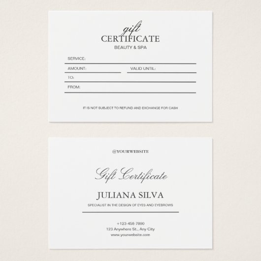 白ミニマルエレガント美しい (正面&裏面)