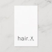 白ミニマルエレガント鋏ヘアスタイリスト 名刺 (正面)