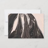 白ミニマルコンテンポラリー黒ア結婚ート 出欠カード (裏面)