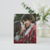 白ミニマルタイポグラフィサンキューカード ポストカード (スタンド正面)