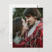 白ミニマルタイポグラフィサンキューカード ポストカード (正面/裏面)