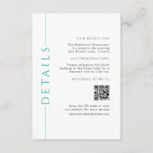 白ミニマルティール（緑がかった色）の結婚詳細QRコードの挿入 エンクロージャーカード (正面)