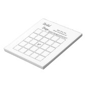 白ミニマルブライダルシャワービンゴパーティーゲーム ノートパッド (回転)