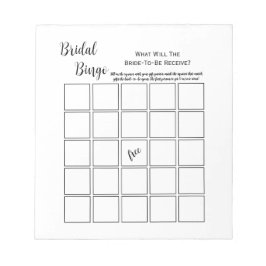 白ミニマルブライダルシャワービンゴパーティーゲーム ノートパッド