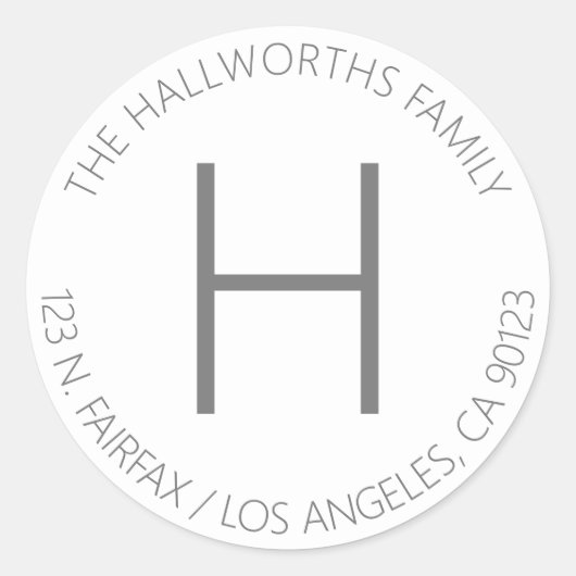 白ミニマルモダンとグレー ラウンドシール (正面)