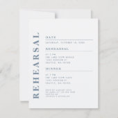 白ミニマルモダンリハーサルのディナエレガントー 招待状 (正面)