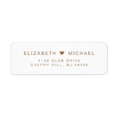白ミニマルモダン金ゴールド結婚差出人住所 ラベル (正面)