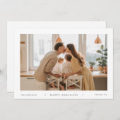 白ミニマルモダン黒の写真 シーズンカード (正面/裏面)