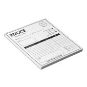 白ミニマルロゴ付きシンプルビジネス請求書 ノートパッド (アングル)