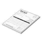 白ミニマルロゴ付きシンプルビジネス請求書 ノートパッド (回転)