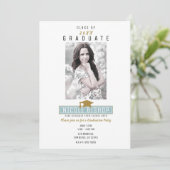 白ミニマル写モダン画卒業パーティー 招待状 (スタンド正面)
