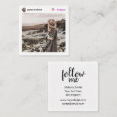白ミニマル写真モダンソーシャルメディアInstagram コーリングカード (正面/裏面)