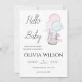 白ミニマル動物赤ちゃんシャワー無料 招待状 (正面)