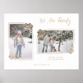 白ミニマル家族2枚の写真ファンシー金ゴールド ポスター (正面)