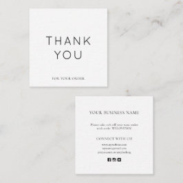 白ミニマル小ビジネスサンキューカード ノートカード