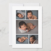 白ミニマル書6写真誕生 案内状 (裏面)