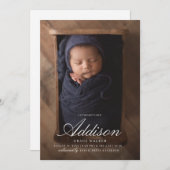 白ミニマル書6写真誕生 案内状 (正面/裏面)