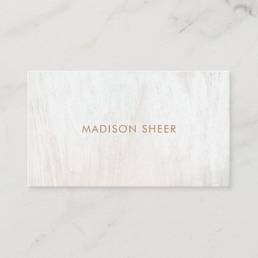 白ミニマル洗木材名刺 名刺 (正面)
