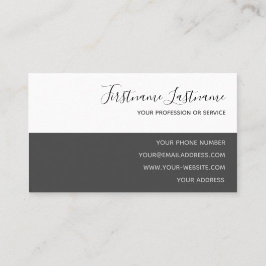 白ミニマル灰色の四角形のストライプ抽象芸術 名刺 (裏面)