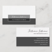 白ミニマル灰色の四角形のストライプ抽象芸術 名刺 (正面/裏面)