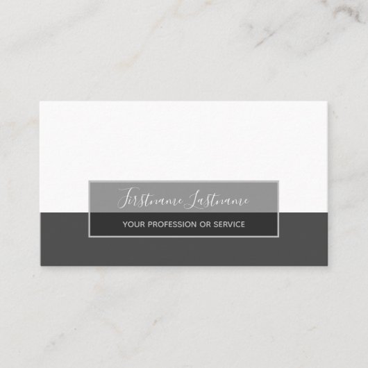 白ミニマル灰色の四角形のストライプ抽象芸術 名刺 (正面)