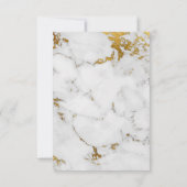 白ミニマル灰色の大理石の金ゴールド セーブザデート (裏面)