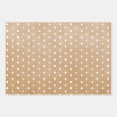 白ミニマル灰色クラフトディアツリーズストライプ ラッピングペーパーシート (正面2)