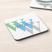 白ミニマル緑グレー懸命プラスチック塗装機 コースター (左側)