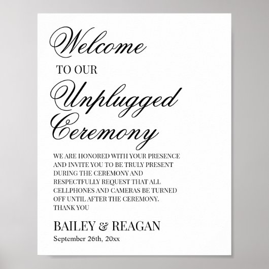 白ミニマル線の外結婚式 ポスター (正面)