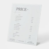 白ミニマル美しいサロン価格表 台座サイン (正面)