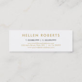 白ミニマル色と金ゴールドストライプ スキニー名刺 (裏面)