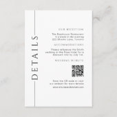 白ミニマル色の結婚詳細QRコードの挿入 エンクロージャーカード (正面)