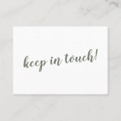 白ミニマル色の「引っ越しました」カードに緑 名刺 (裏面)