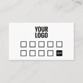 白ミニマル色シンプルのロゴのコーヒーショップロイヤリティ ロイヤリティカード (正面)