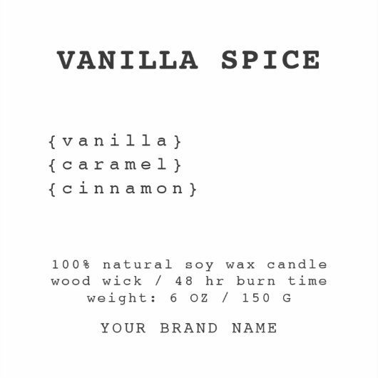 白ミニマル蝋燭札 シール (正面)