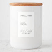 白ミニマル蝋燭札 フードラベル (正面)