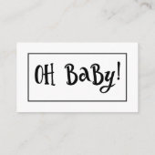 白ミニマル赤ちゃんシャワーおむつラッフルカード エンクロージャーカード (裏面)