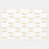 白ミニマル金ゴールドクリスマスツリー ラッピングペーパーシート (正面2)