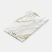 白ミニマル金ゴールドマーブルストーンラグジュアリーネームアドレス ポストイット (アングル)