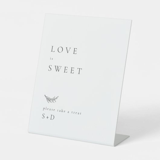 白ミニマル金ゴールド甘い結婚好意のサイン 台座サイン (正面)
