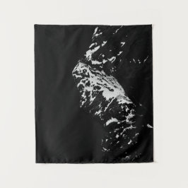 白ミニマル雪の山 タペストリー