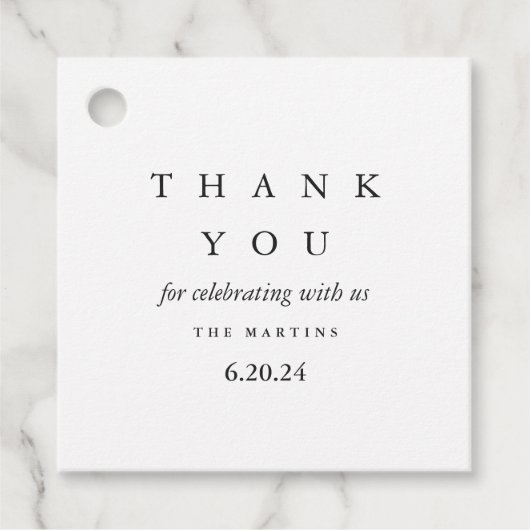 白ミニマル黒お結婚礼 フェイバータグ (正面)