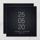 白ミニマル黒のシンプルなし セーブザデート (正面/裏面)