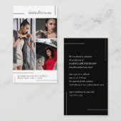 白ミニマル黒の卒業アート写真 名刺 (正面/裏面)