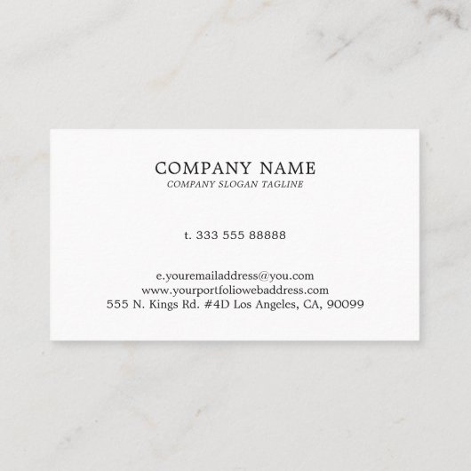 白ミニマル黒の実在不動産屋 予約カード (裏面)