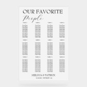 白ミニマル黒の結婚座席表 アクリルサイン (正面)