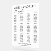 白ミニマル黒の結婚座席表 アクリルサイン (傾斜)